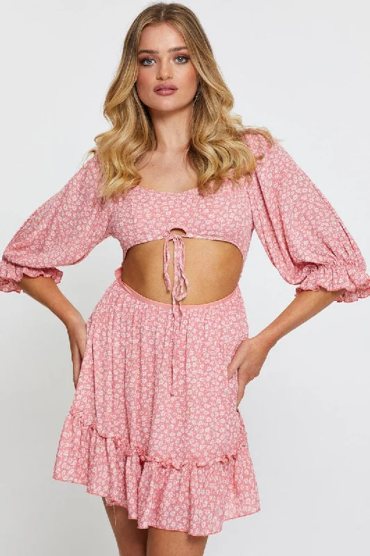 Perfect fashion pieces for the busy woman   Print Mini Dress Long Sleeve