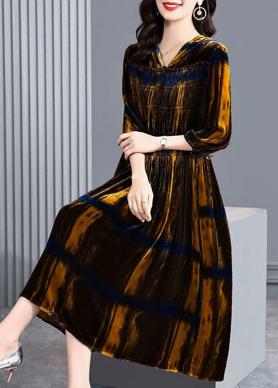 Bold fashion choices for the confident woman Vintage Brown Hooded Ruffled Wrinkled Silk Velour Maxi Dresses Spring Bold fashion choices for the confident woman Vintage Brown Hooded Ruffled Wrinkled Silk Velour Maxi Dresses Spring