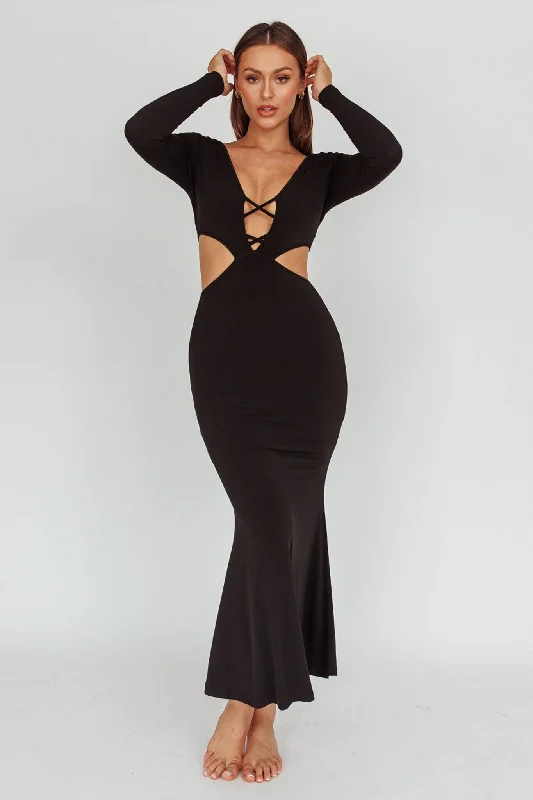 Curated collections of sophisticated women’s wear   Dress Codes Cut-Out Maxi Dress Black