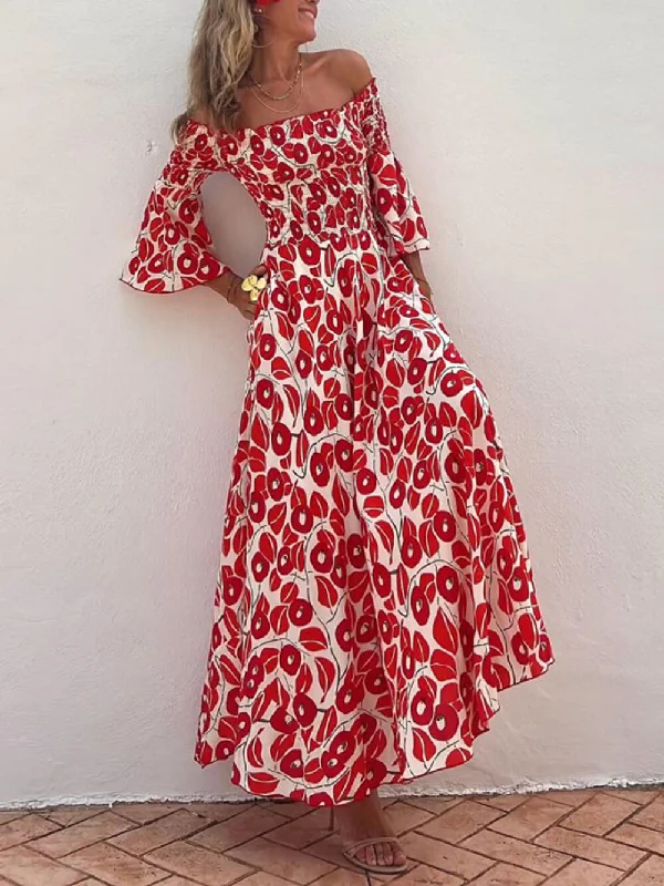 Fashion-forward women’s clothing on a budget Floral Print Smocked Off Graceful Shoulder Pocketed Maxi Dress Fashion-forward women’s clothing on a budget Floral Print Smocked Off Graceful Shoulder Pocketed Maxi Dress