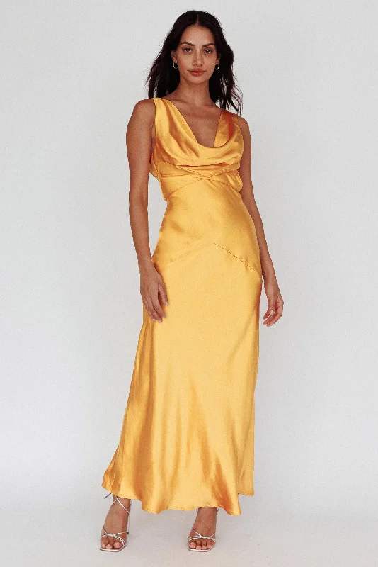 Latest fashion trends for modern women   Cassiopeia Open Back String Tie Maxi Dress Mango