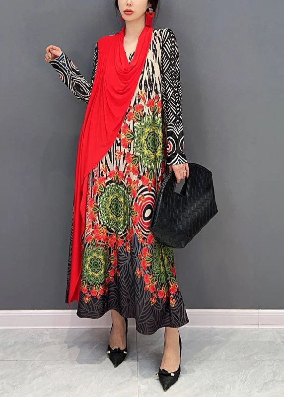 Elevate your style with fashionable women’s clothing Boho Red Asymmetrical Patchwork Print Maxi Dress Spring Elevate your style with fashionable women’s clothing Boho Red Asymmetrical Patchwork Print Maxi Dress Spring