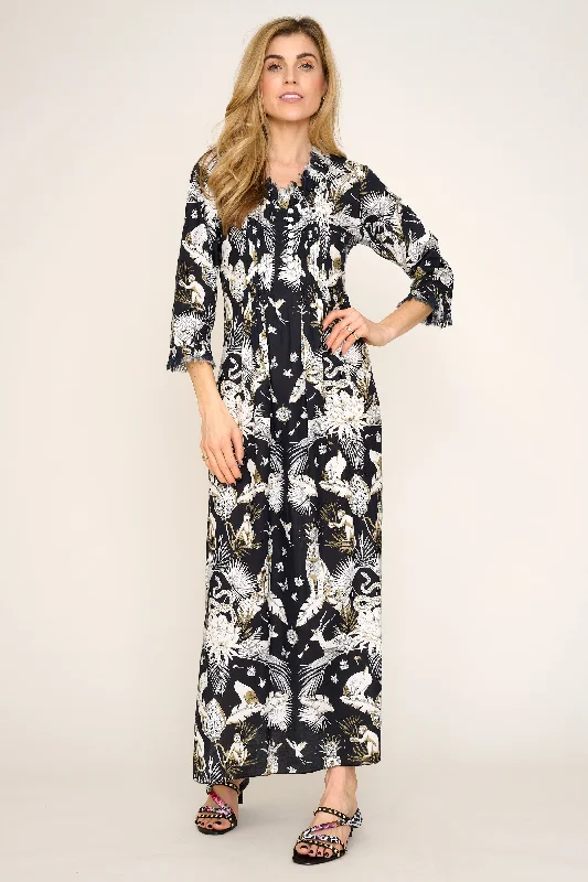 Refresh your wardrobe with high-quality women’s fashion Cotton Annabel Maxi Dress in Black Tropical Refresh your wardrobe with high-quality women’s fashion Cotton Annabel Maxi Dress in Black Tropical