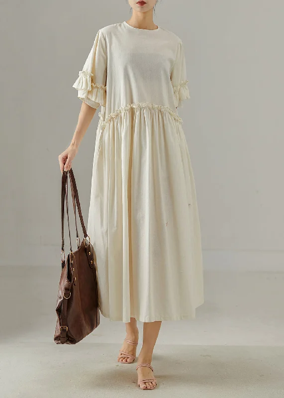 Effortlessly stylish outfits for the modern woman Khaki Loose Cotton Maxi Dresses Ruffled Summer Effortlessly stylish outfits for the modern woman Khaki Loose Cotton Maxi Dresses Ruffled Summer