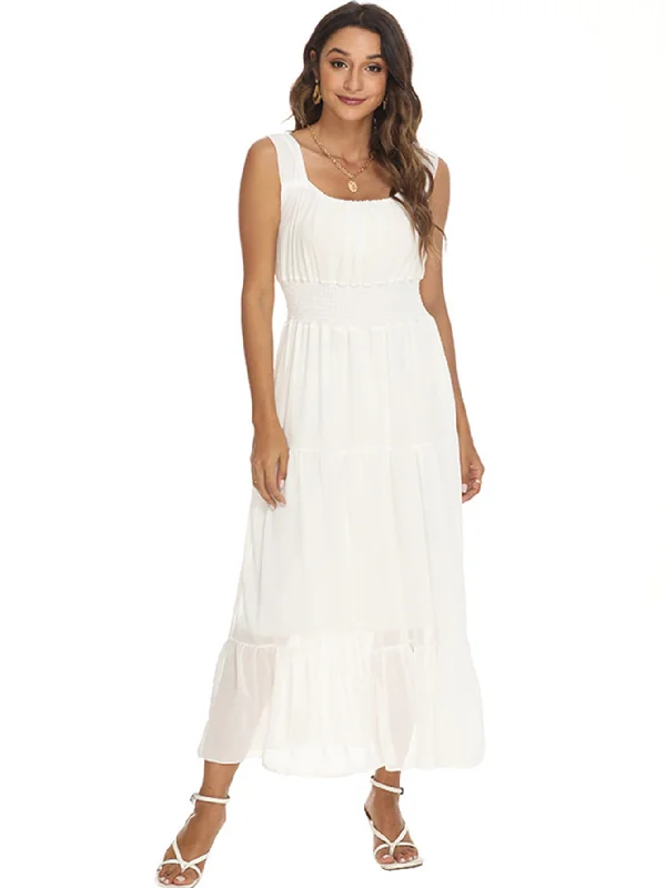 Affordable stylish women’s fashion collection   KittenAlarm - Smocked Waist Maxi Dress