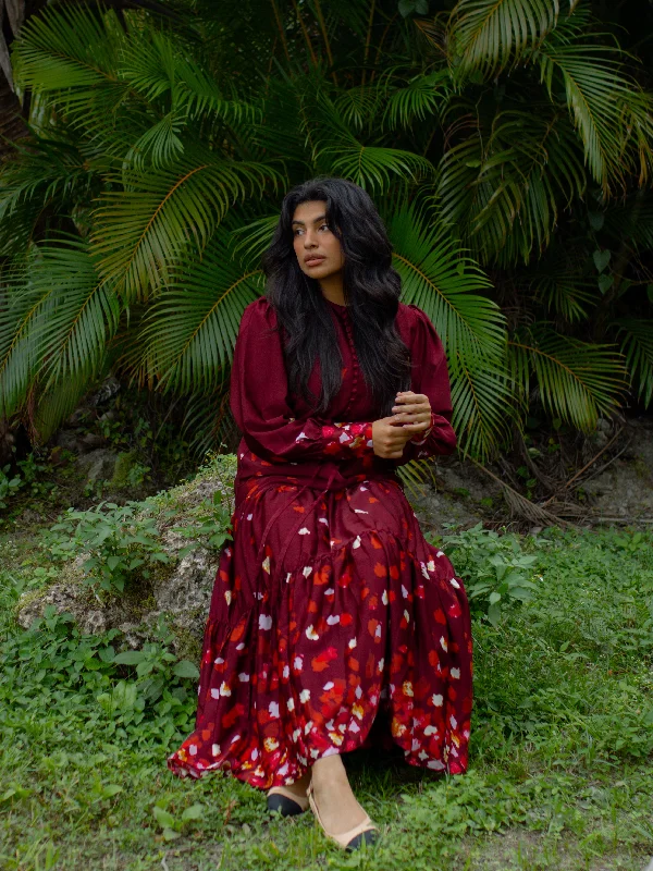 Bold, confident, and stylish women’s clothing   Belle Maxi Dress in Burgundy