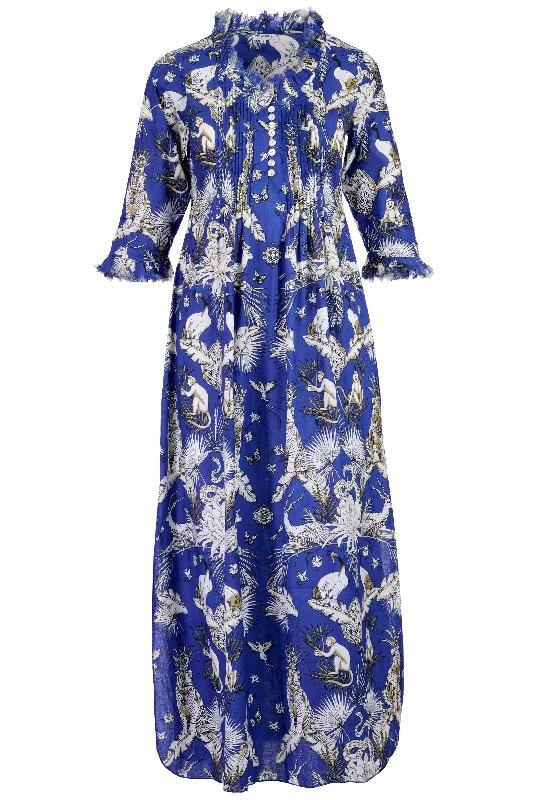Versatile fashion for every type of woman   Cotton Annabel Maxi Dress in Royal Blue Tropical