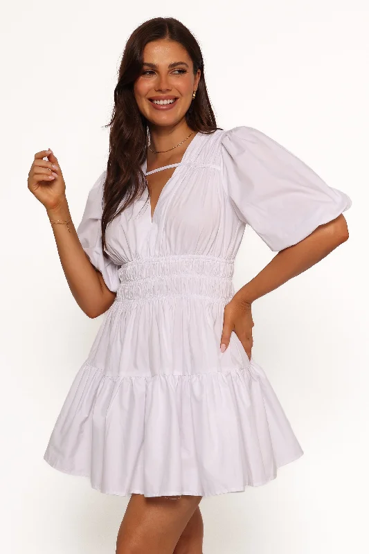 Versatile outfits to transition from day to night   Alessia Mini Dress - White