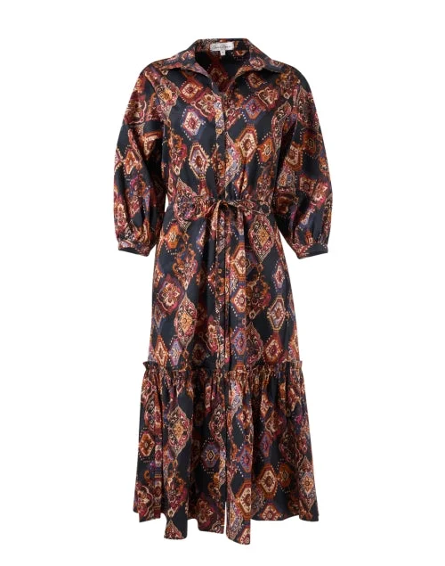 Hutton Multi Print Cotton Shirt Dress