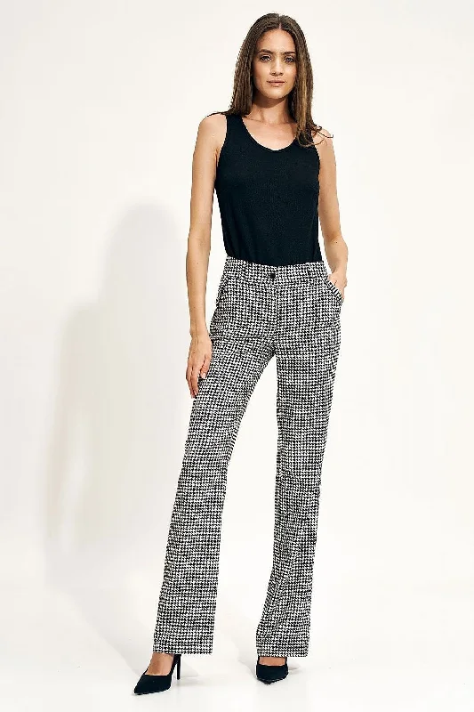 Nife Classic Fit Plaid Pants