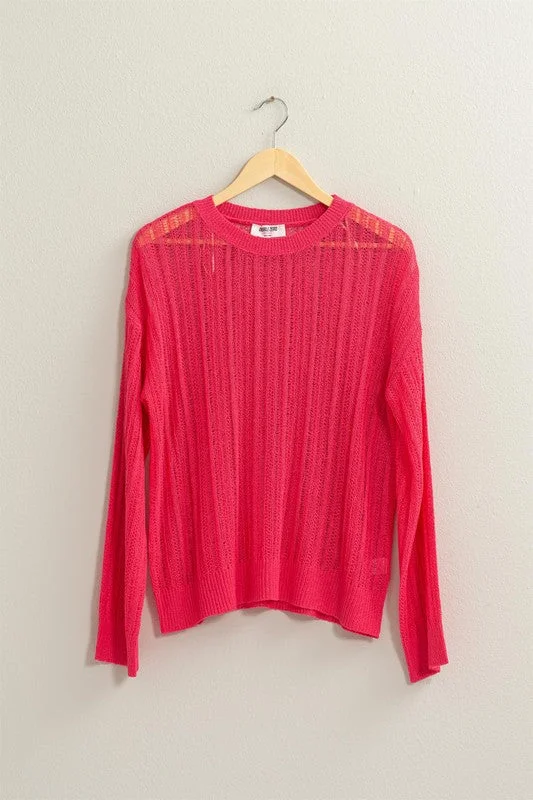 Alix Drop Shoulder Sweater in Raspberry