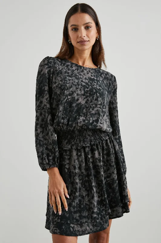 INEZ DRESS - CHARCOAL TORTOISE