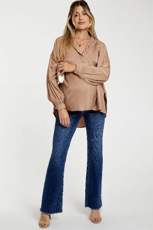 Summer-ready fashion for stylish women   Navy Blue Raw Hem Bootcut Maternity Jeans