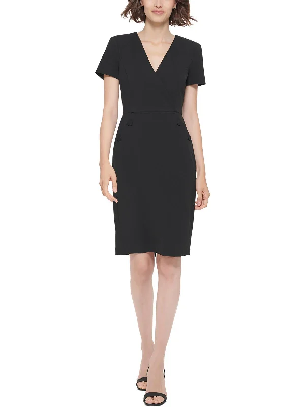 Bold and sophisticated looks for every woman   Womens Faux Wrap Work day wear Sheath Dress