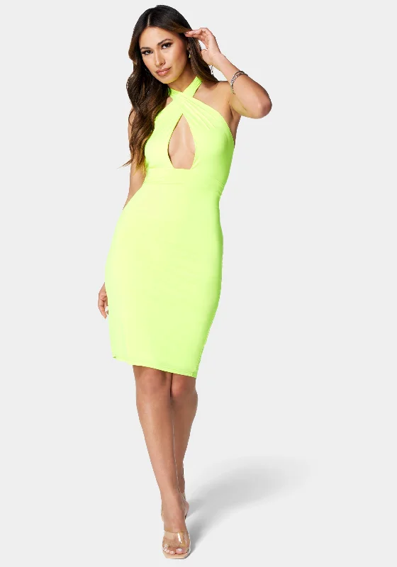 Cutout Halter Midi Dress