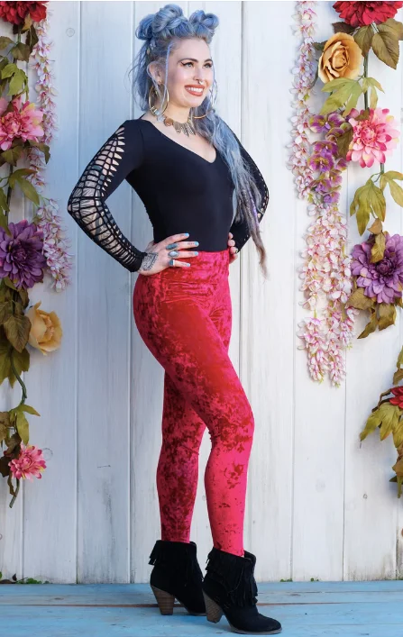 Trendy women’s clothing that suits every taste   Red Velvet Leggings