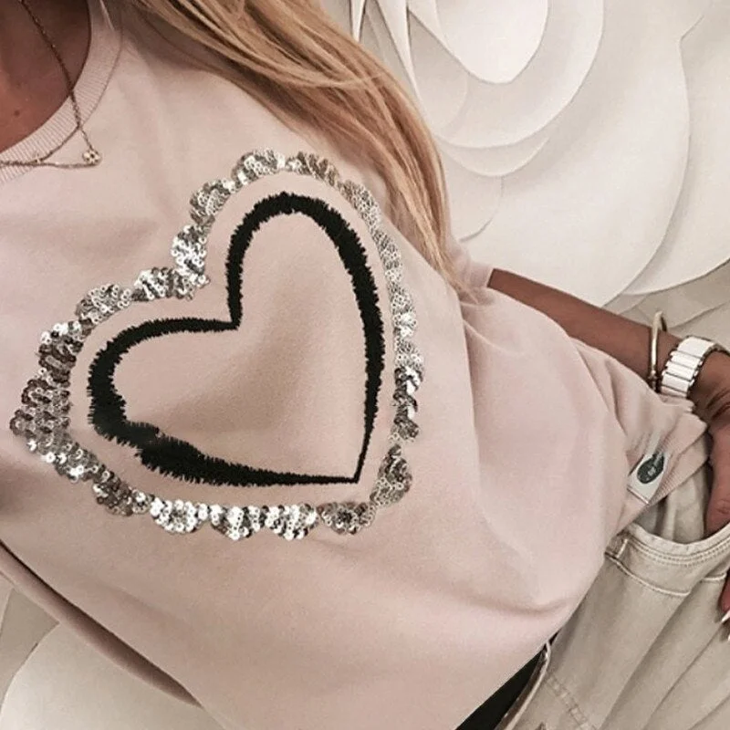 Versatile outfits to transition from day to night   Amy Fashion - Elegant Long Sleeve Sequins Casual Pullover